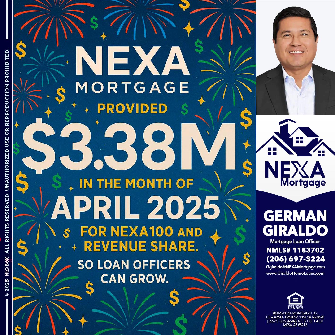 $3.38M - German Giraldo -Mortgage Loan Officer