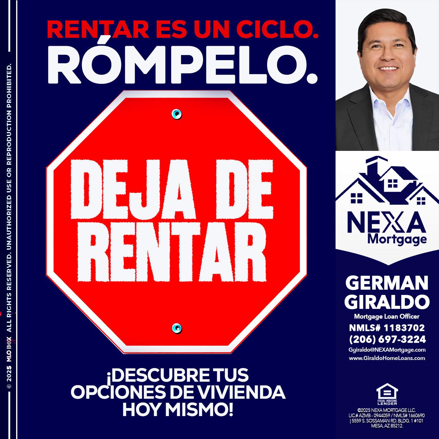 RENTAR ES UN CICLO - German Giraldo -Mortgage Loan Officer