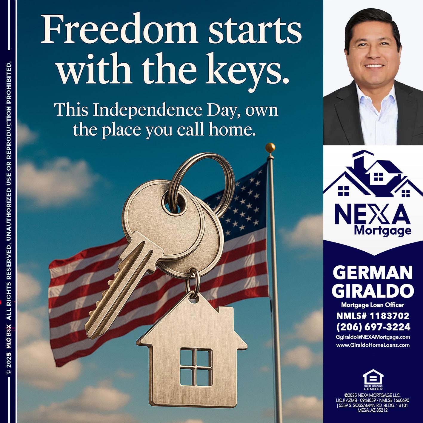 FREEDOM STARTS - German Giraldo -Mortgage Loan Officer