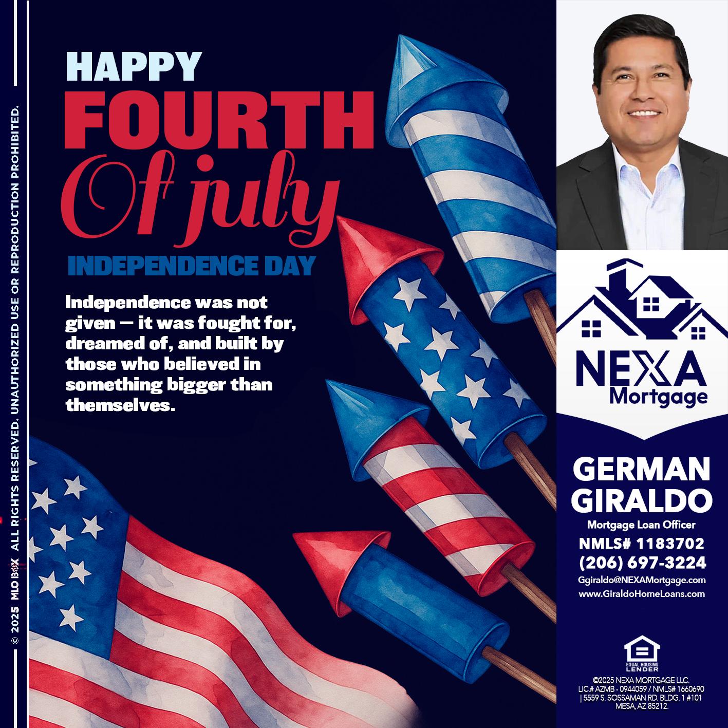 happy fourth - German Giraldo -Mortgage Loan Officer
