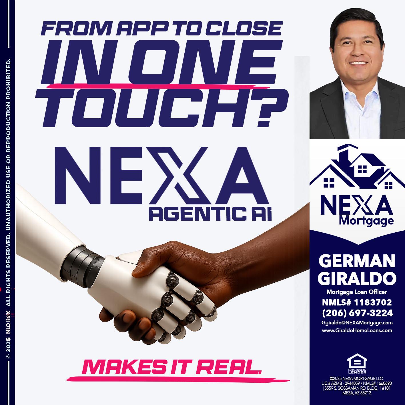 IN ONE TOUCH - German Giraldo -Mortgage Loan Officer