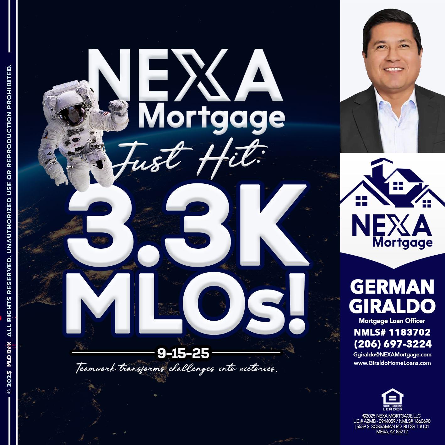 3.3K - German Giraldo -Mortgage Loan Officer