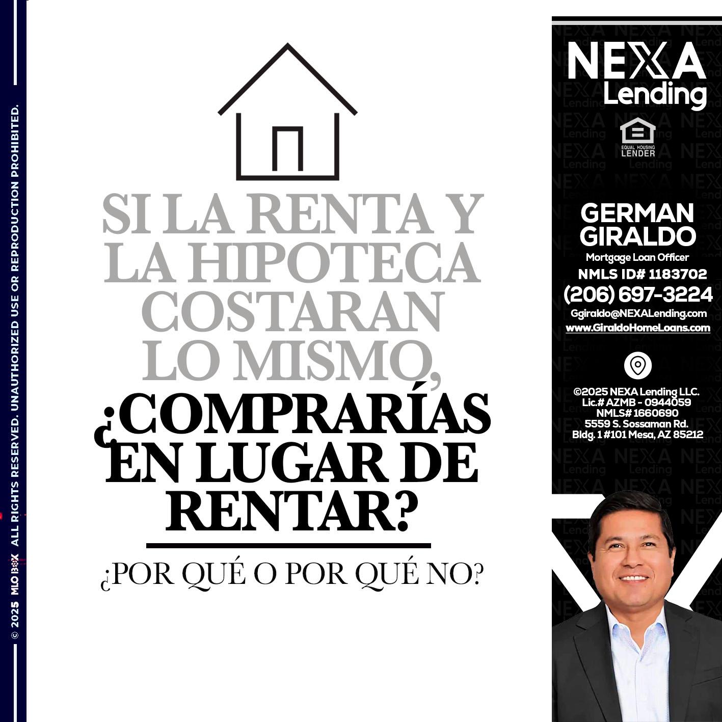 SI LA RENTA - German Giraldo -Mortgage Loan Officer