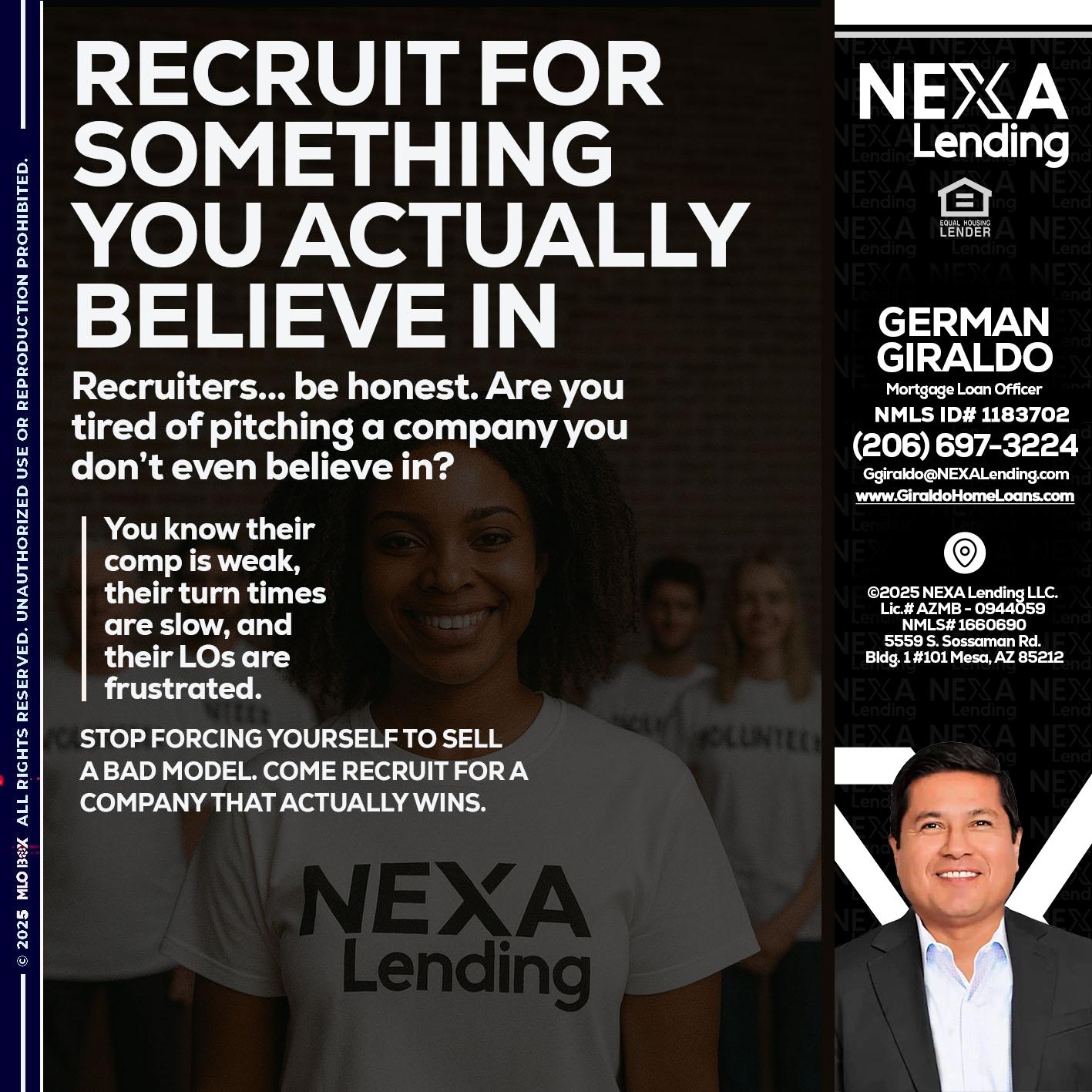 RECRUITING - German Giraldo -Mortgage Loan Officer