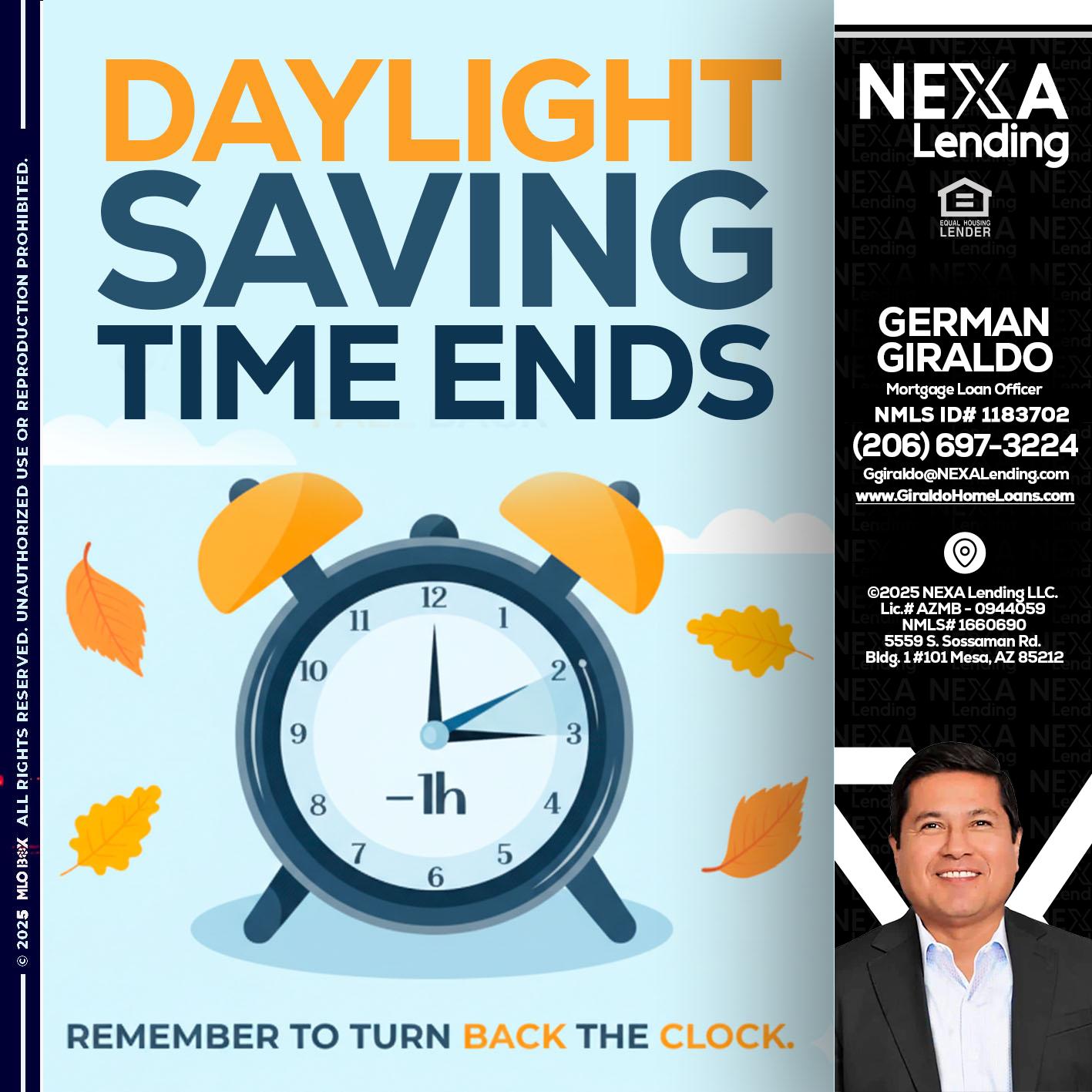 daylight saving - German Giraldo -Mortgage Loan Officer