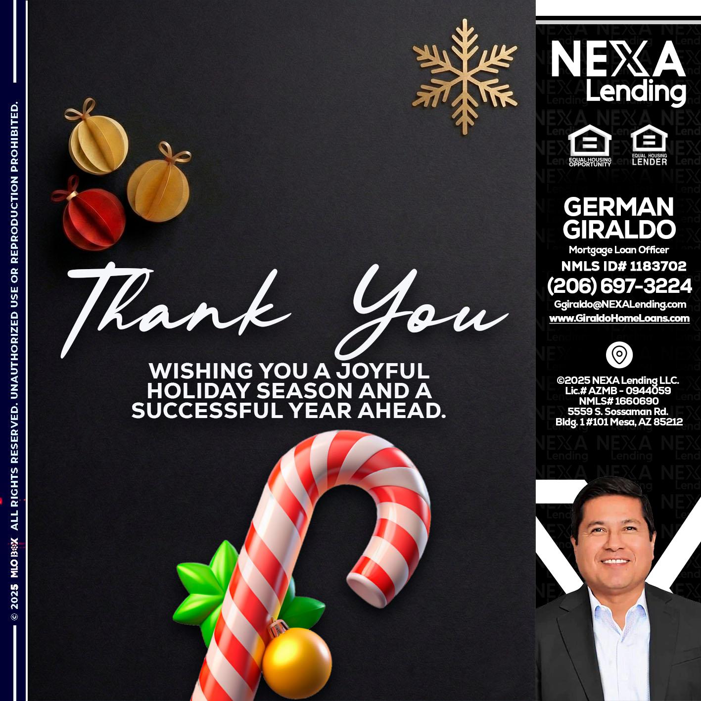 THANK YOU - German Giraldo -Mortgage Loan Officer