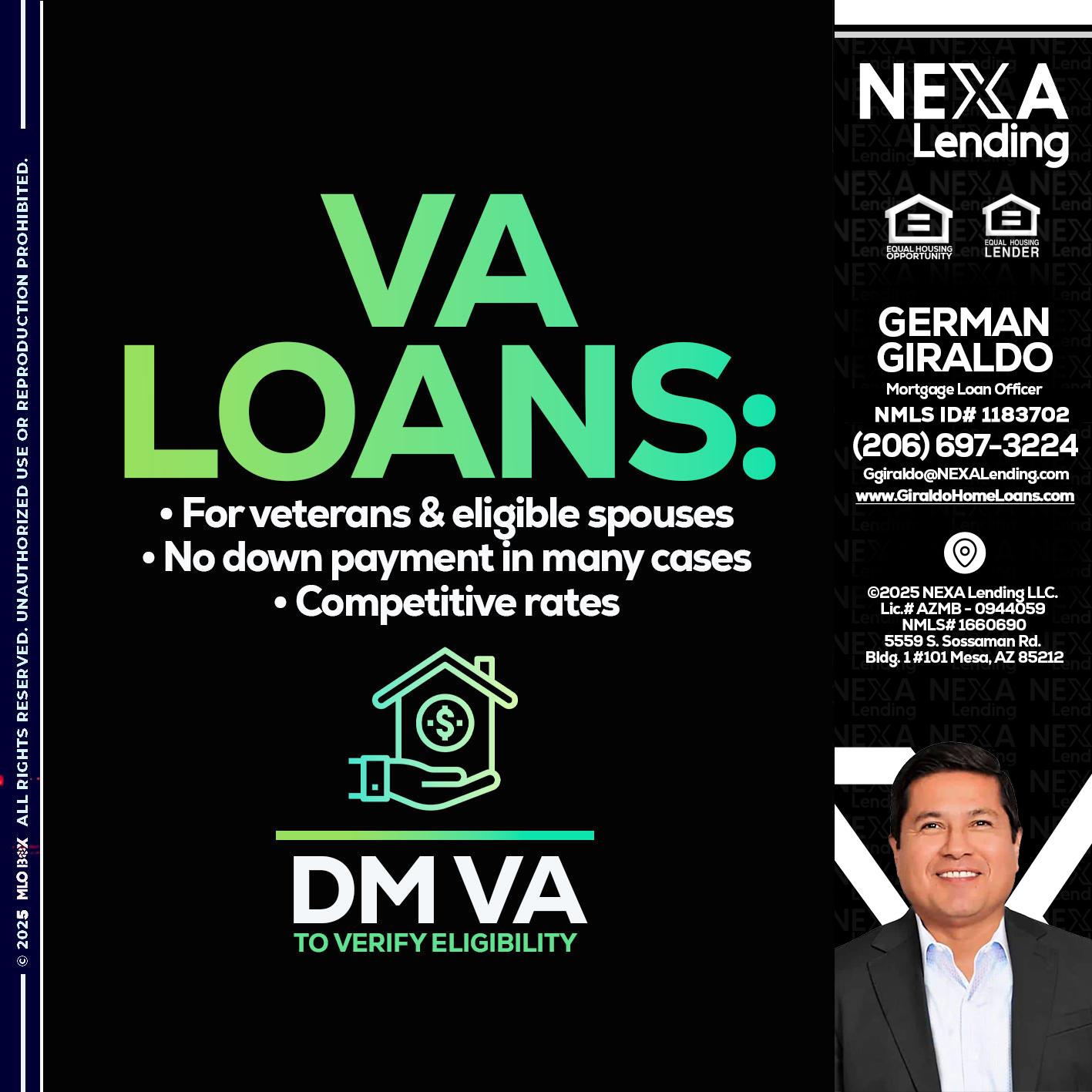 VA LOANS - German Giraldo -Mortgage Loan Officer