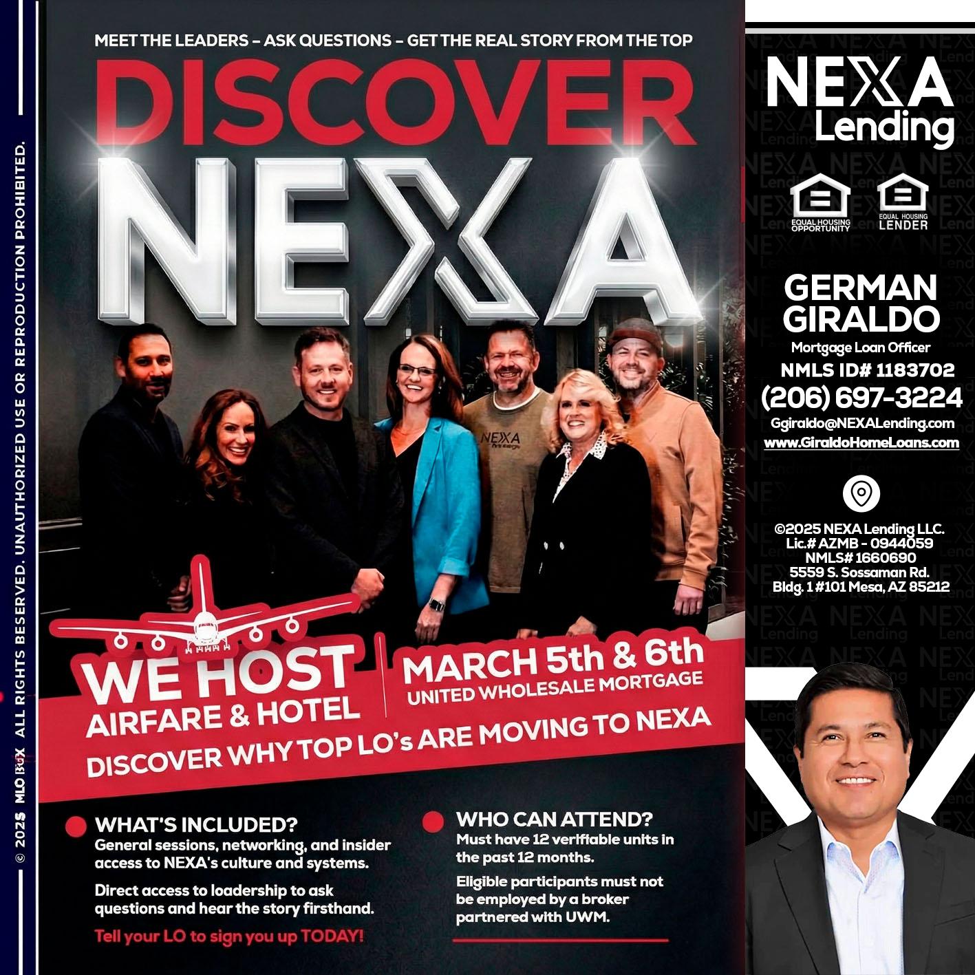 DISCOVER NEXA - German Giraldo -Mortgage Loan Officer