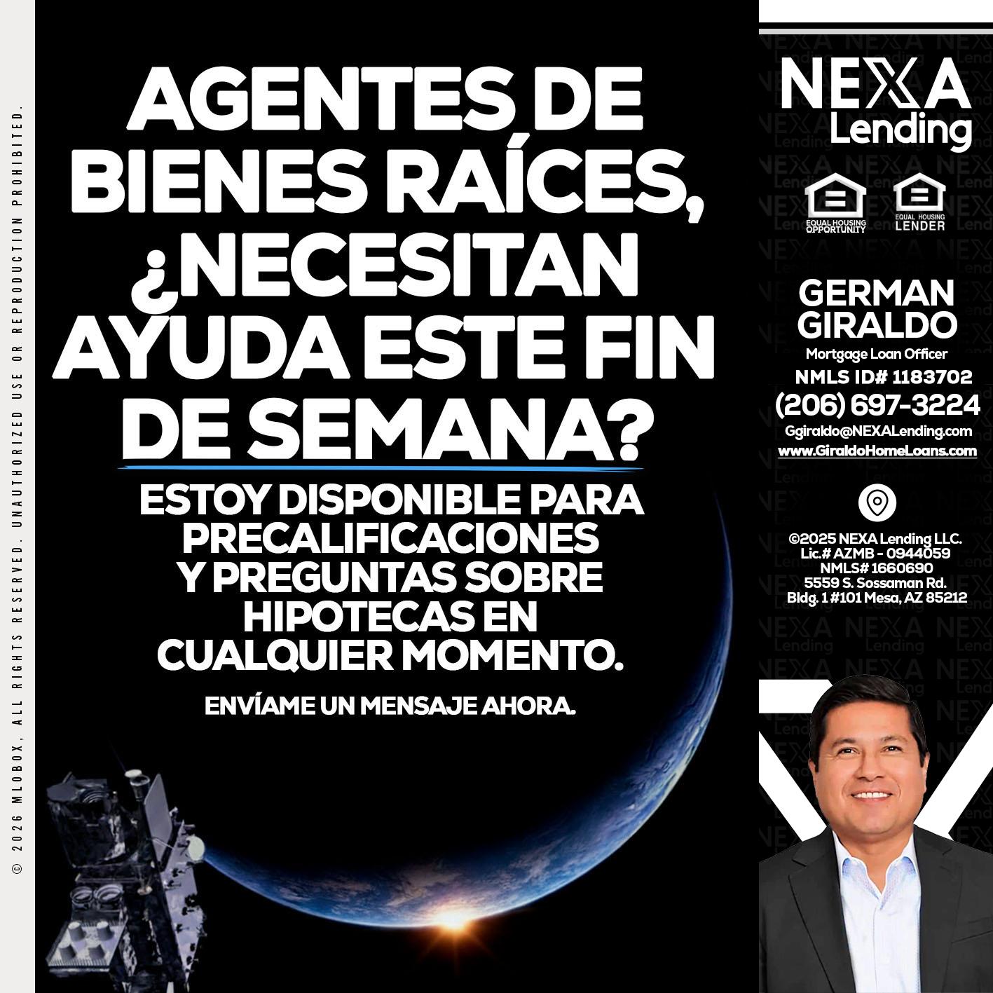 AGENTES DE BIENES RAICES - German Giraldo -Mortgage Loan Officer