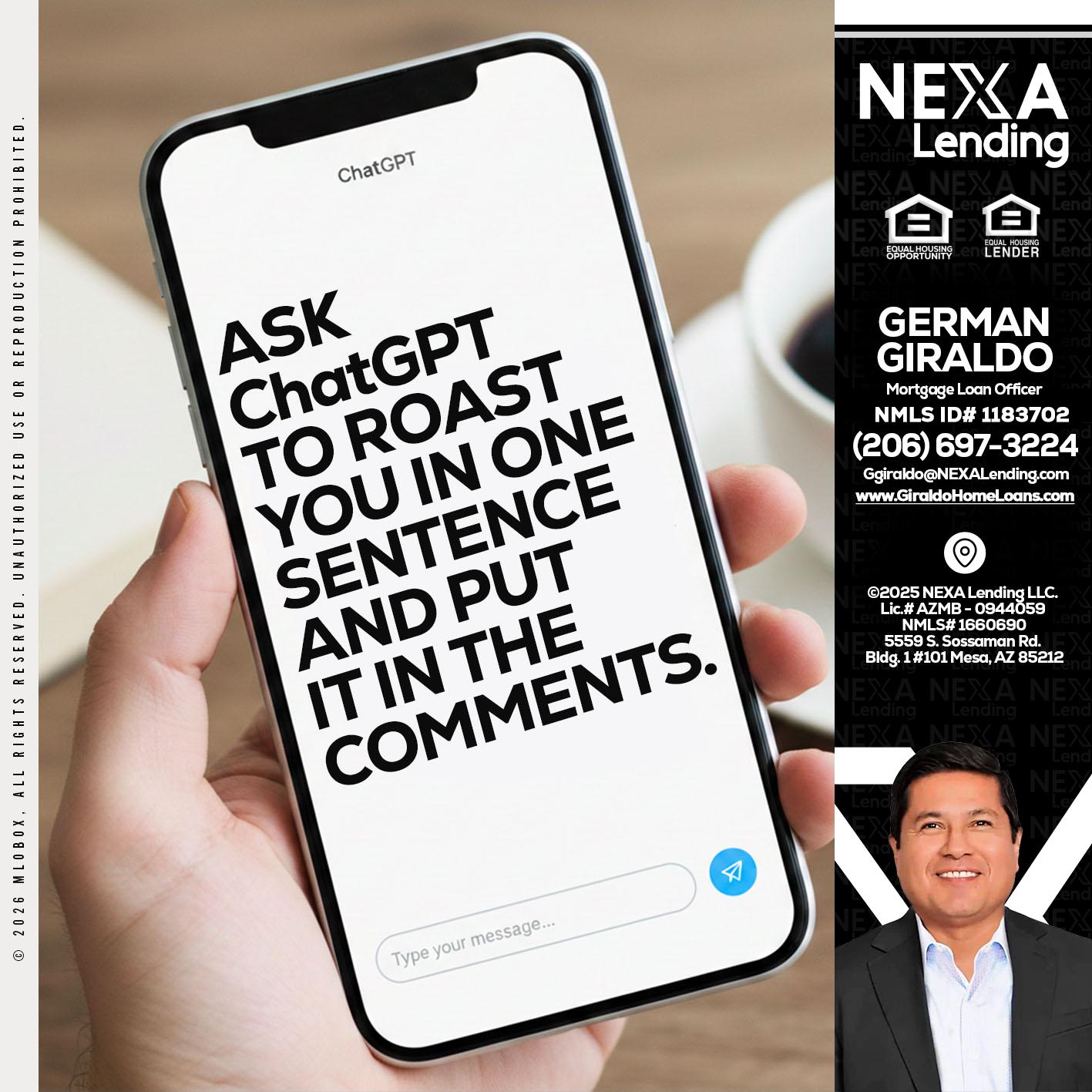 ask chatgpt - German Giraldo -Mortgage Loan Officer