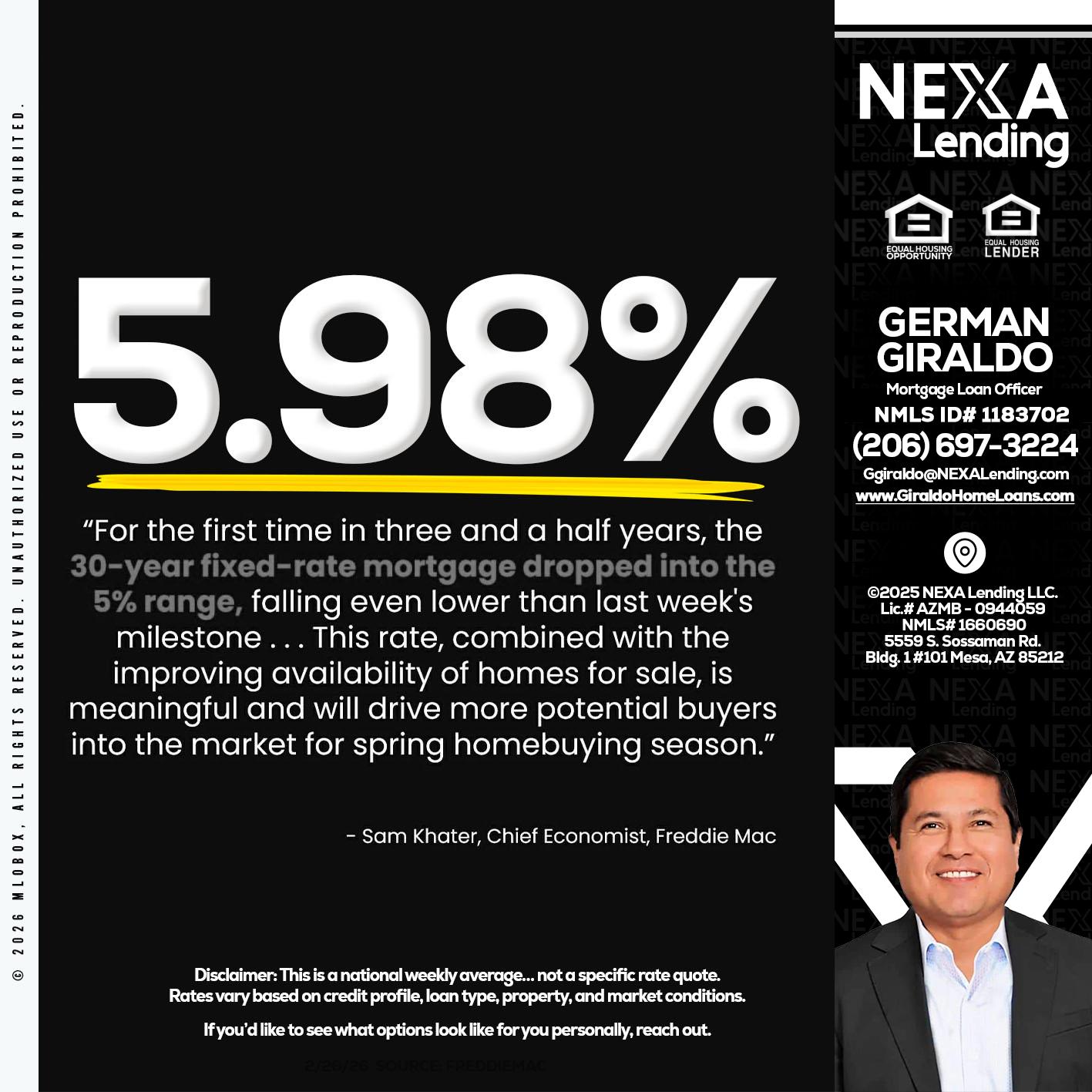 5.98% - German Giraldo -Mortgage Loan Officer