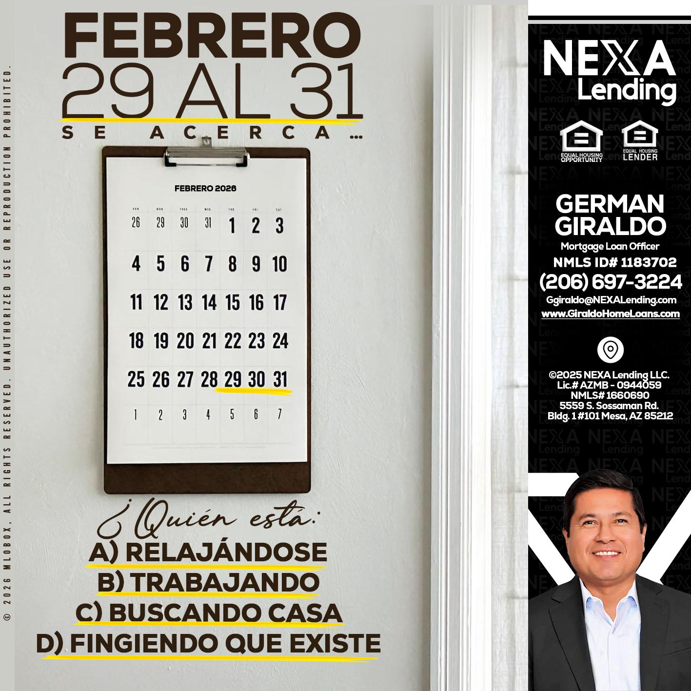 febrero 29 al 31 - German Giraldo -Mortgage Loan Officer
