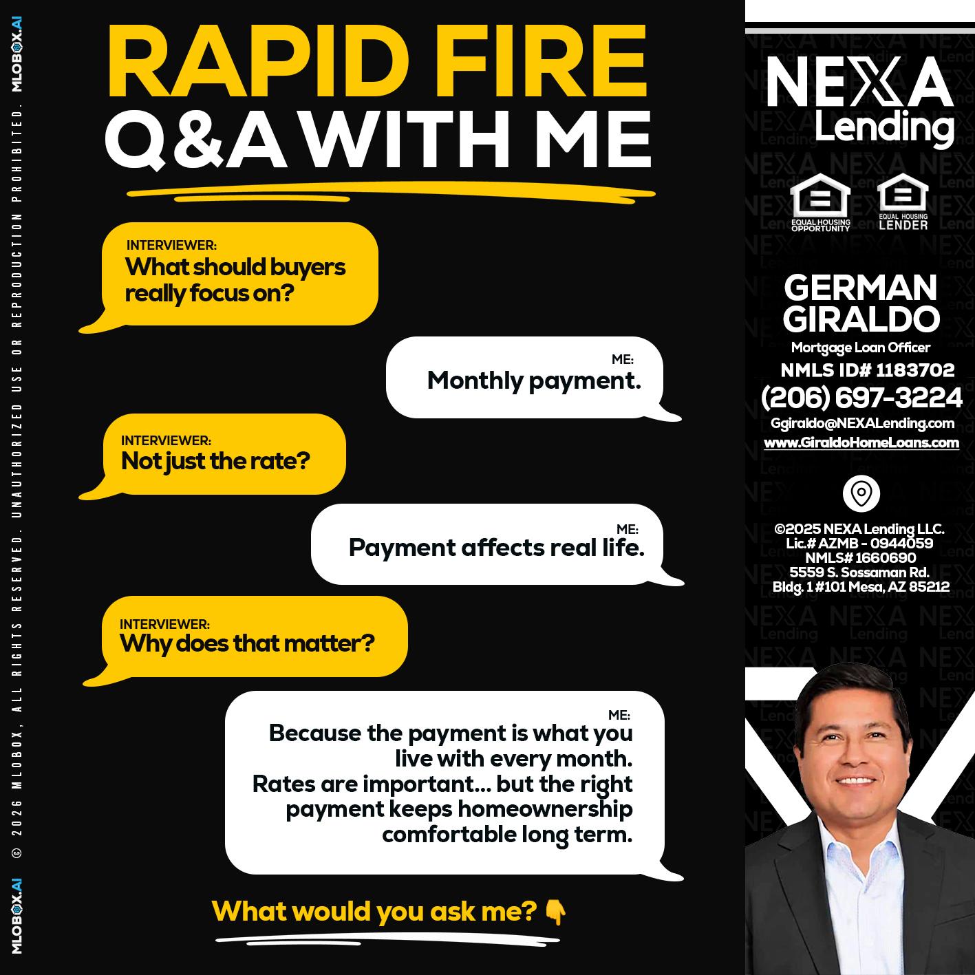 RAPID FIRE Q&A - German Giraldo -Mortgage Loan Officer