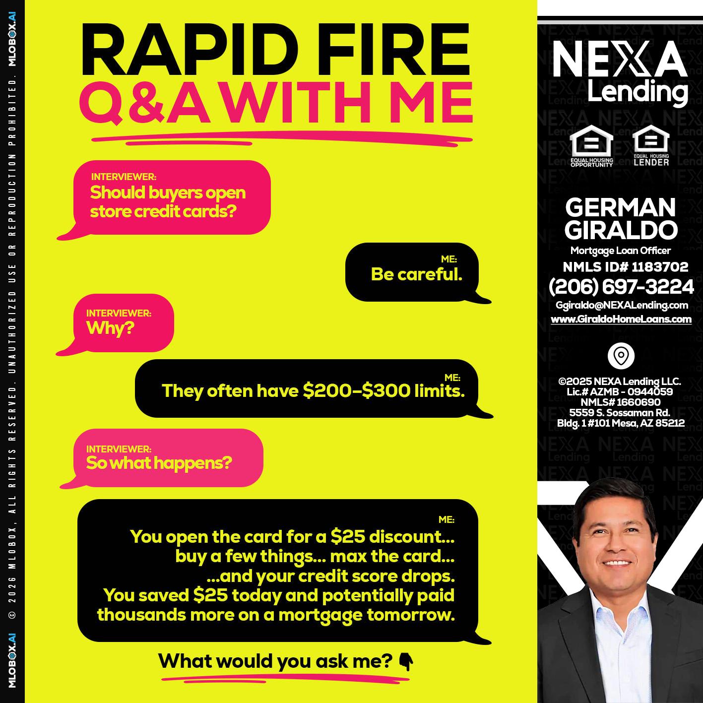 RAPID FIRE Q&A - German Giraldo -Mortgage Loan Officer