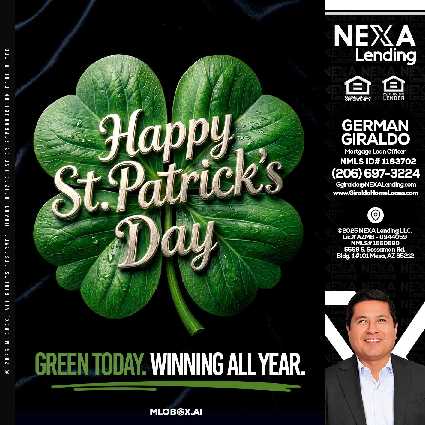 happy st. Patricks day - German Giraldo -Mortgage Loan Officer