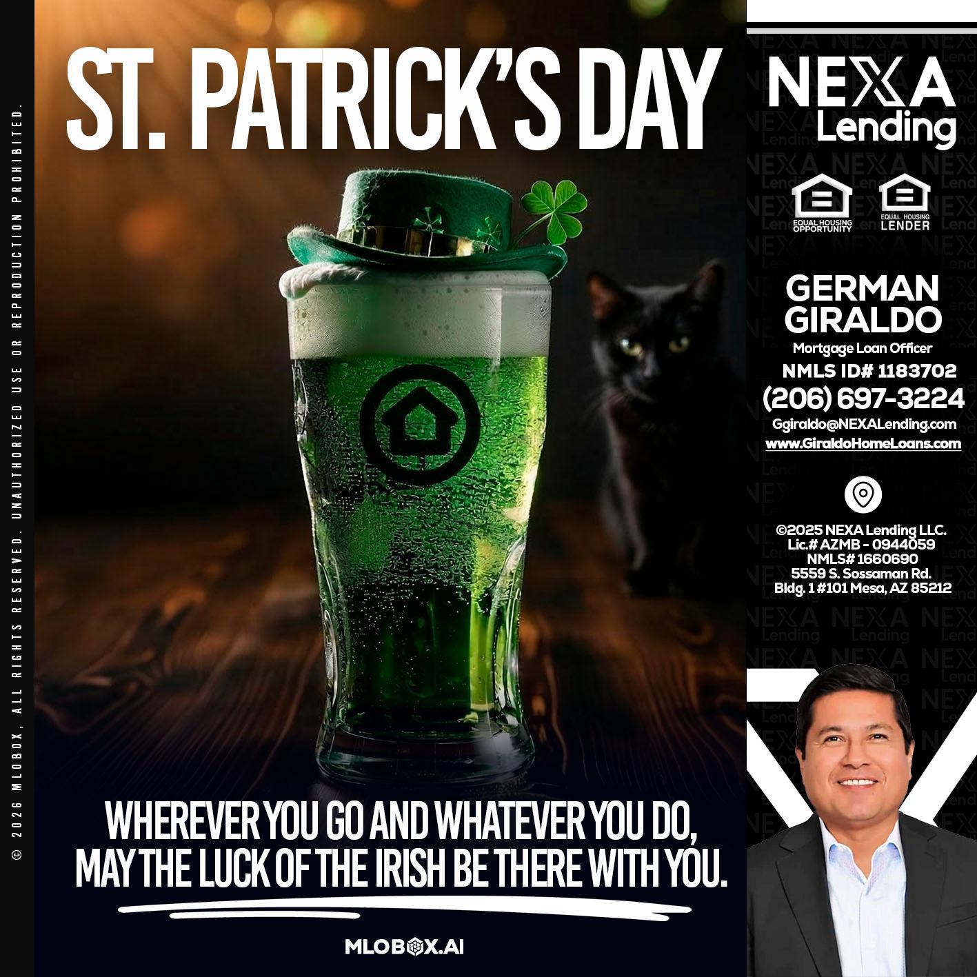 st. Patricks day - German Giraldo -Mortgage Loan Officer