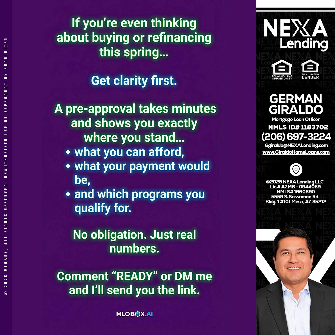 IF YOU THINKING - German Giraldo -Mortgage Loan Officer