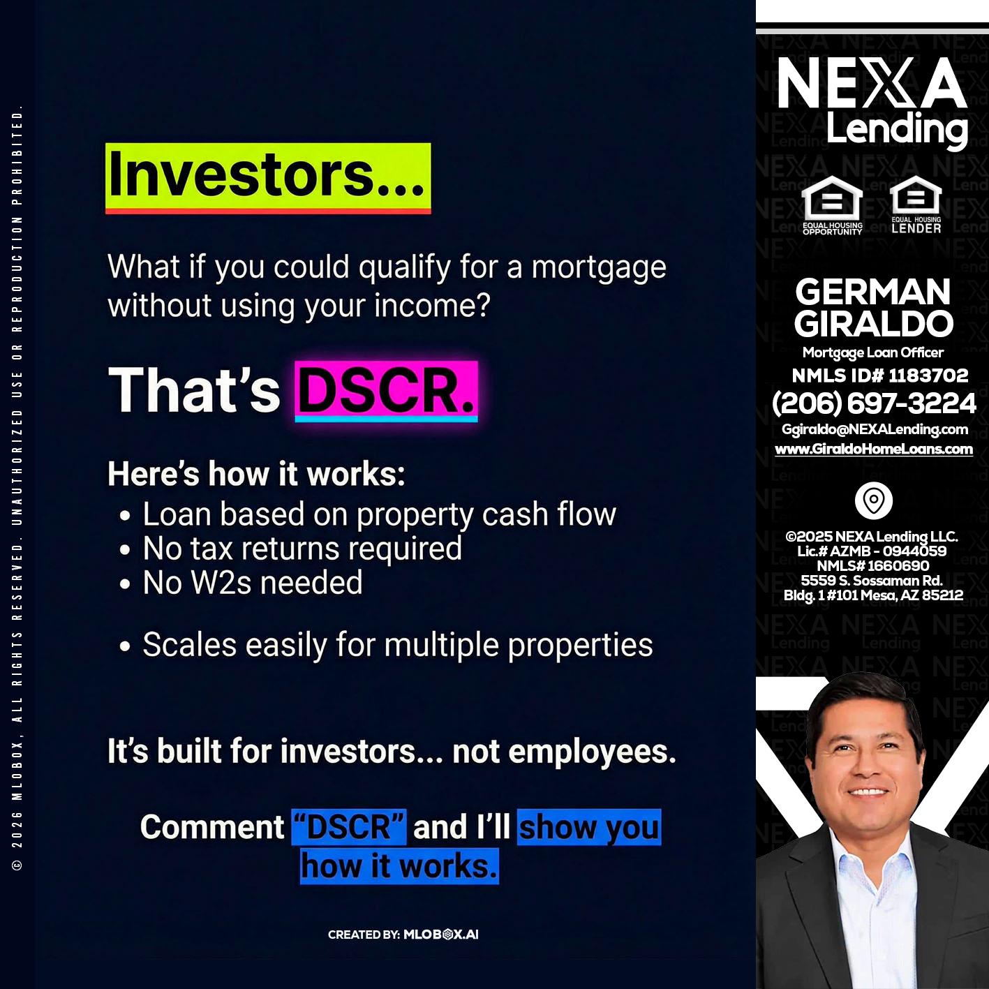 INVESTORS - German Giraldo -Mortgage Loan Officer