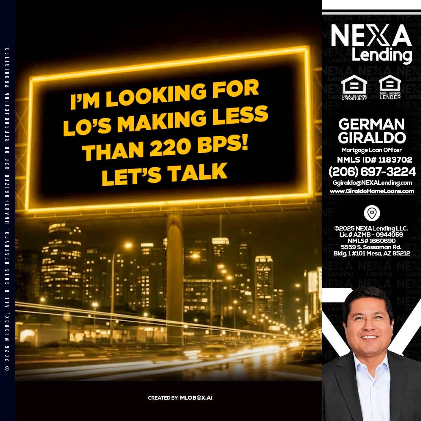 Looking for MLOs - German Giraldo -Mortgage Loan Officer