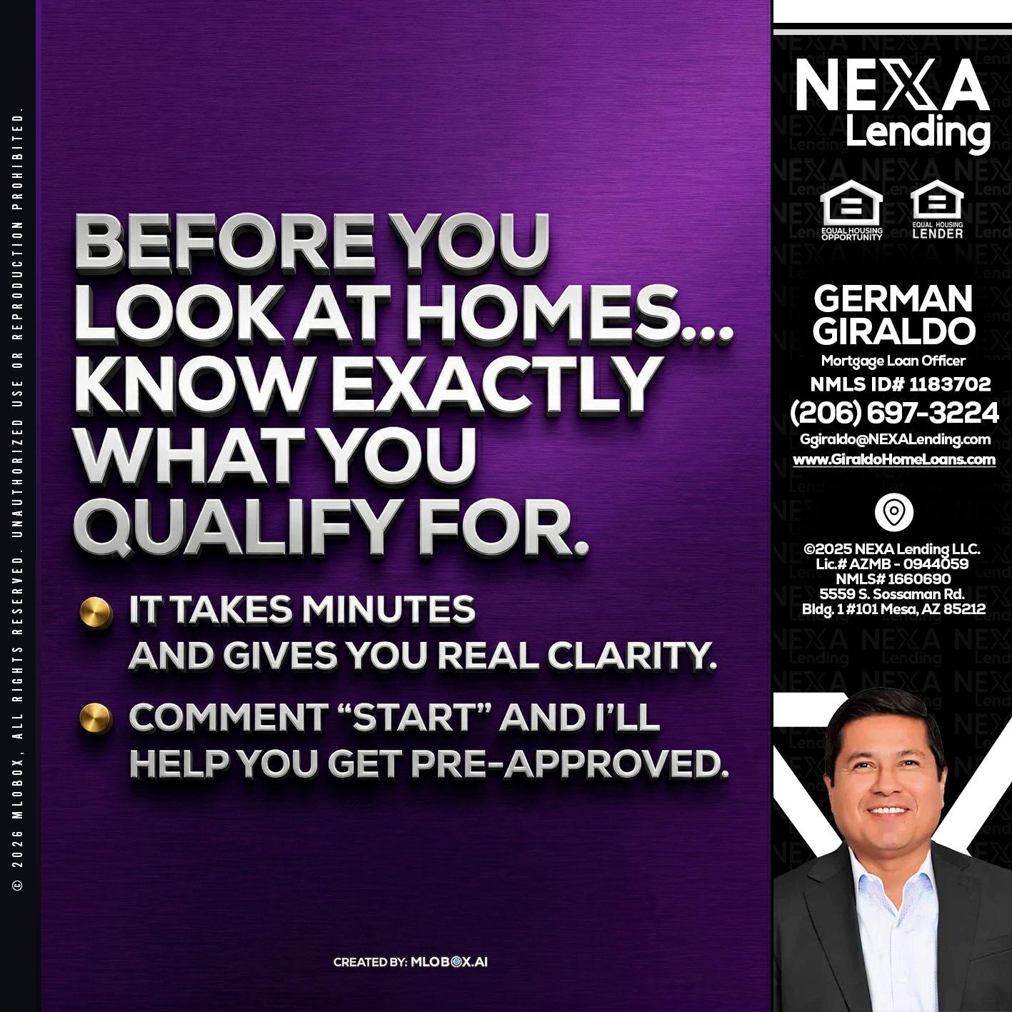 BEFORE YOU - German Giraldo -Mortgage Loan Officer