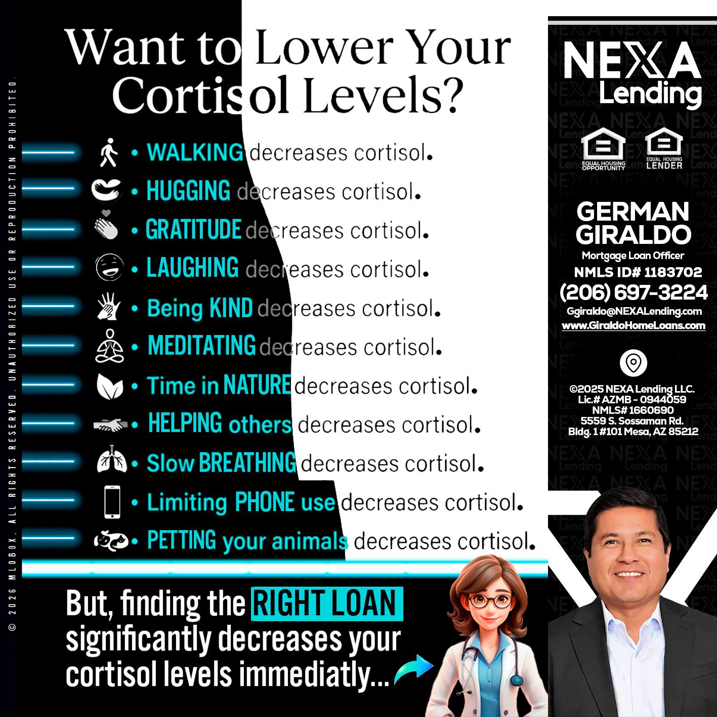 Want to lower Your Cortisol Levels? - German Giraldo -Mortgage Loan Officer