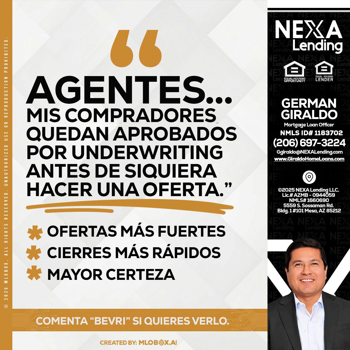 AGENTES - German Giraldo -Mortgage Loan Officer