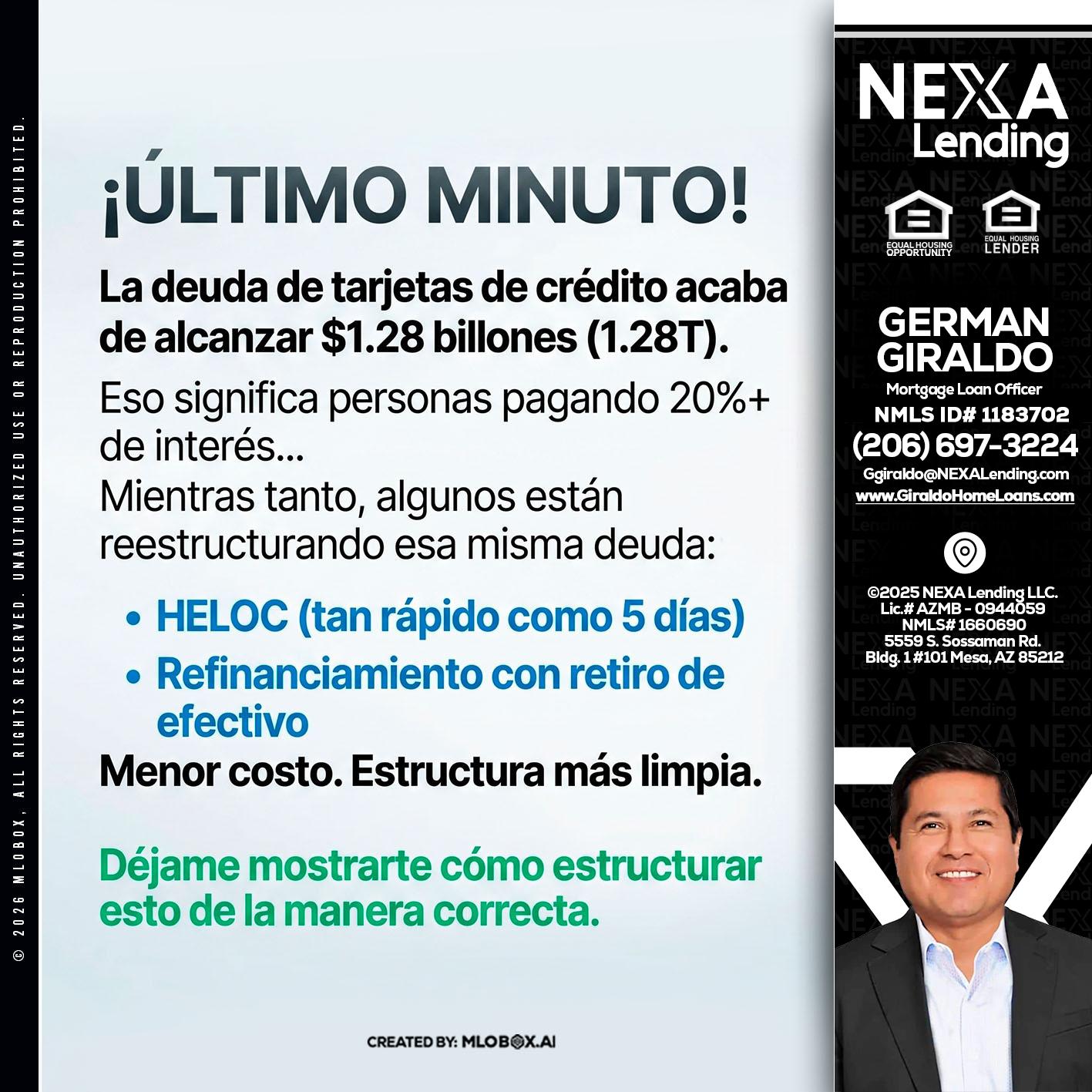 ultimo minuto - German Giraldo -Mortgage Loan Officer